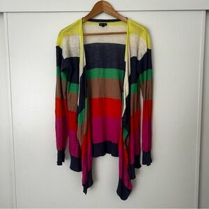 NWOT Splendid Multicolored Striped Open Asymmetrical Cardigan